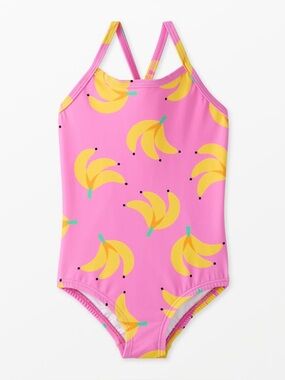Hanna Andersson toddler girls cross back one piece swim bananas 4T